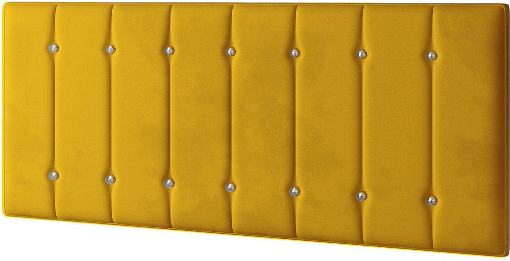 Fairmont Park Chiesa Upholstered Velvet Panel Headboard Turmeric Double (4'6)