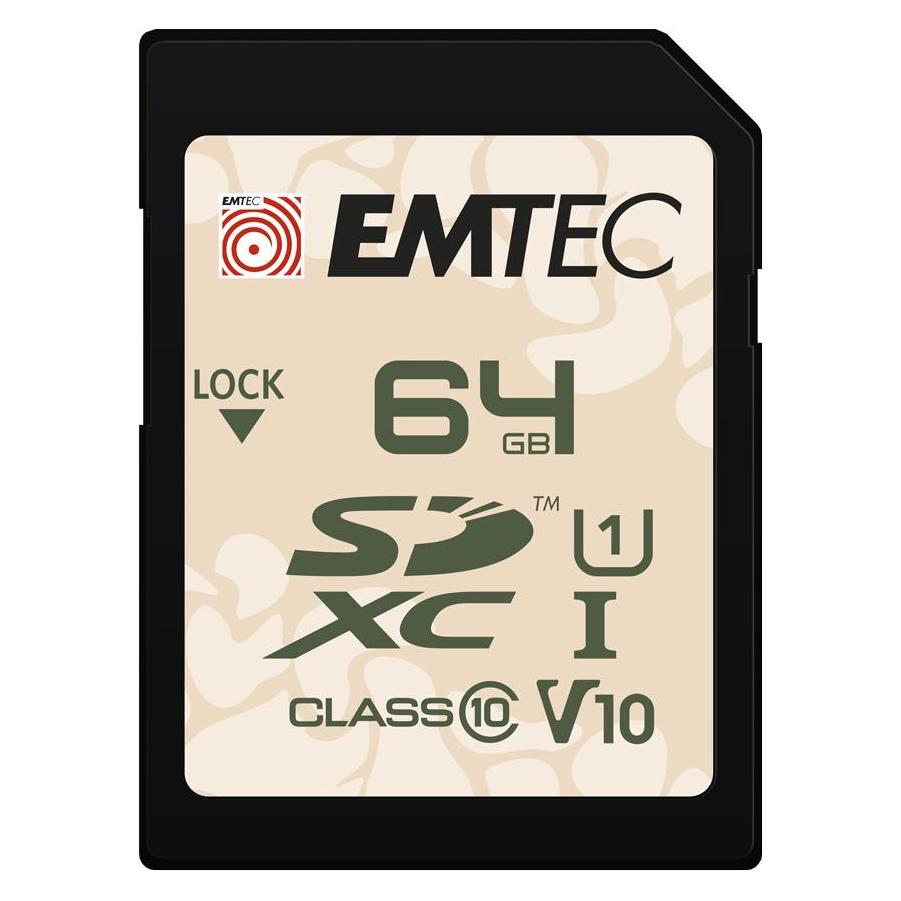 Emtec SD 64GB UHS-I U1 V10 Outdoor (64 GB, SDXC, U1, UHS-I) (ECMSD64GXCU1OR)