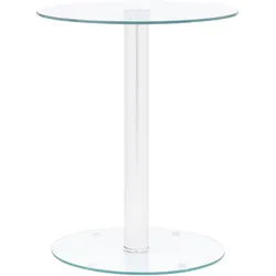 Décoshop26 - Couchtisch 50 cm hoch klares gehärtetes Glas und Aluminium DEC040187