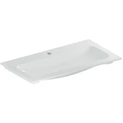 Geberit iCon Möbel-Waschtisch 501845001 90 x 48 cm, Hahnloch mittig, ohne Überlauf, weiß