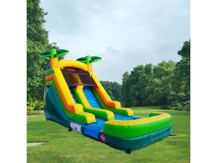 Glissière d'eau de qualité commerciale avec piscine, maison de rebond pour adultes et enfants (avec souffleur), grand parc aquatique extérieur d'arrière-cour