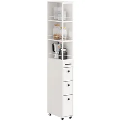 NISCHENSCHRANK mit 3 Schubladen und 3 offenen Regalen 40×20×170 cm