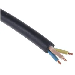 RS PRO H05RRF 3 Core 1.0mm rubber cable 100m (100 m), Stromkabel, Schwarz