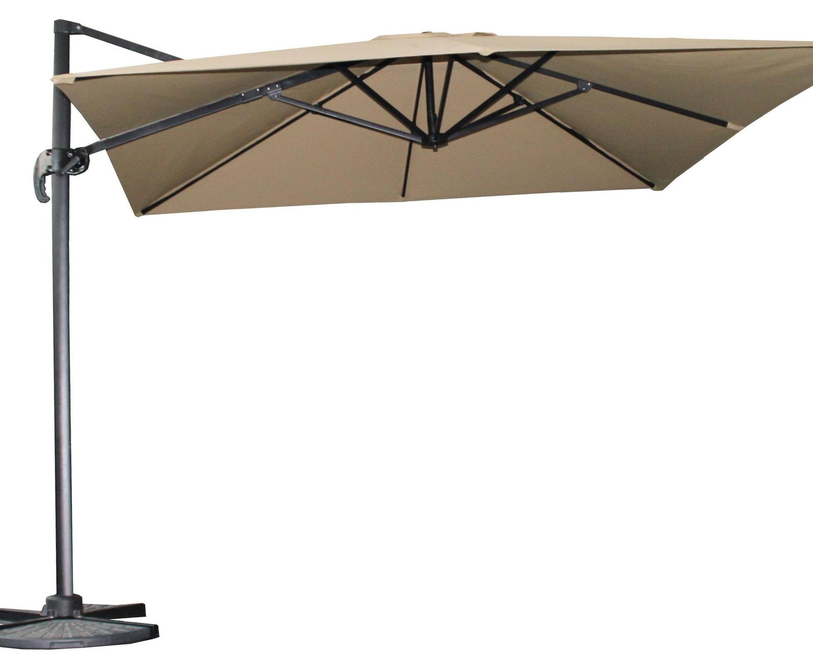 Selius Parasol Bruin met Crankmechanisme en Stalen Frame - 3 x 3 meter