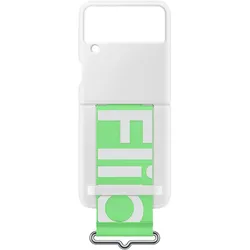 Samsung Silicone Cover mit Schlaufe (Samsung Galaxy Z Flip3), Smartphone Hülle, Weiss