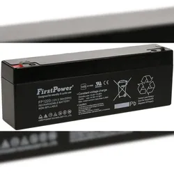FirstPower Blei-Gel Akku FP1223 ersetzt Multipower MP2.3-12, MP2.2-12 VdS 12V 2,3Ah
