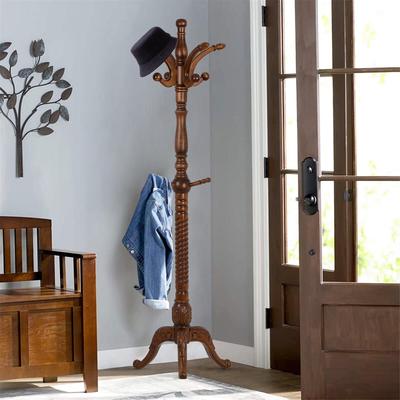 Lucky Monet Creative Solid Ash Wood Freestanding Coat Rack with 8 Hooks