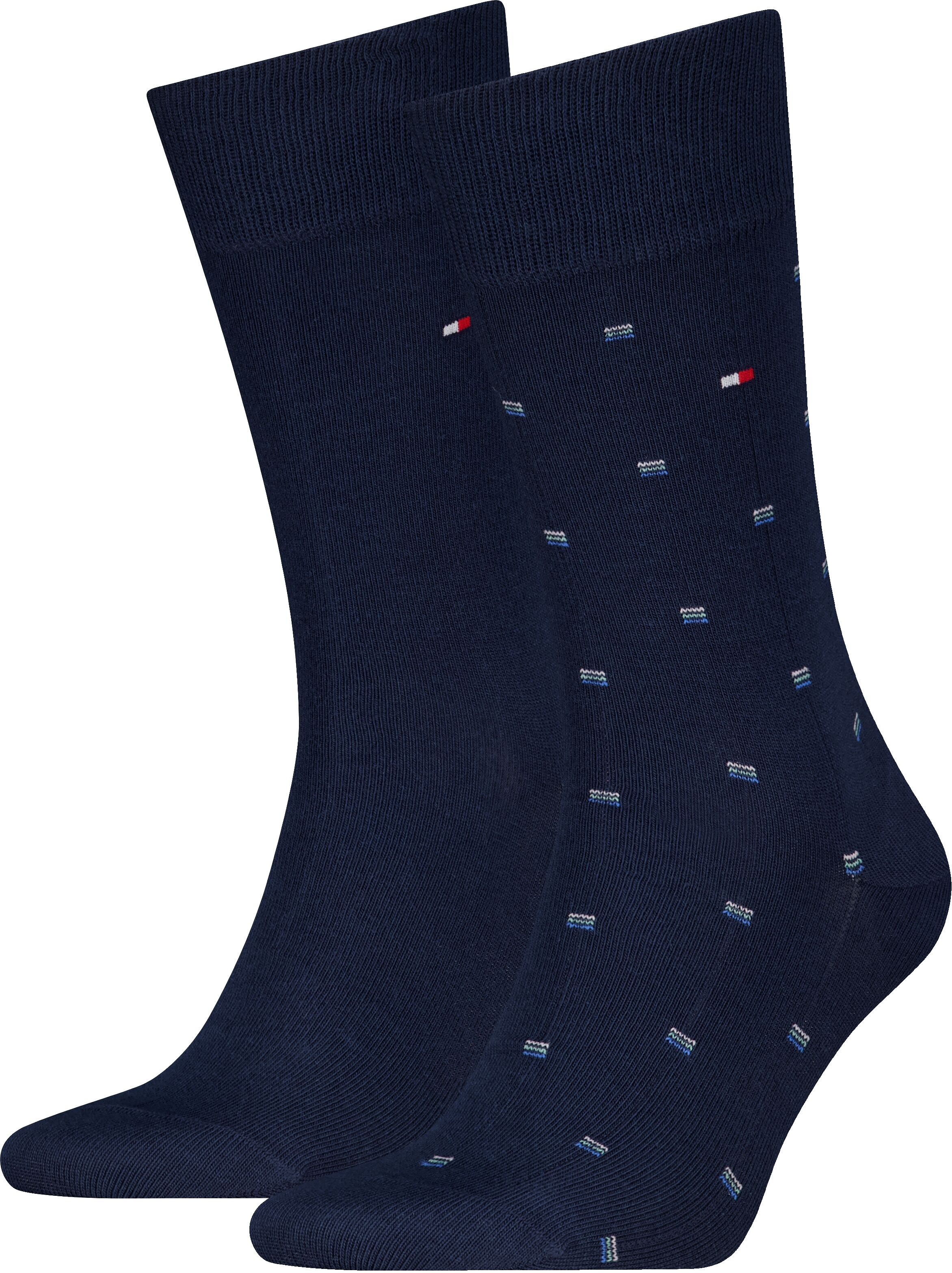 Socken TOMMY HILFIGER "TH MEN SOCK 2P MICRO PATTERN", Herren, Gr. 43-46, navy, Baumwollmischung, Socken Socken navy 43-46