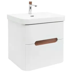 SAT Fusion Waschtisch mit Unterschrank und Armatur 57,5x53x45 cm weiß matt SATFUSION260WMWBA