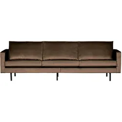 Sofa Rodeo 3-Sitzer Samt, modernes Design, Taupe, weiche Polsterung für hohen Komfort