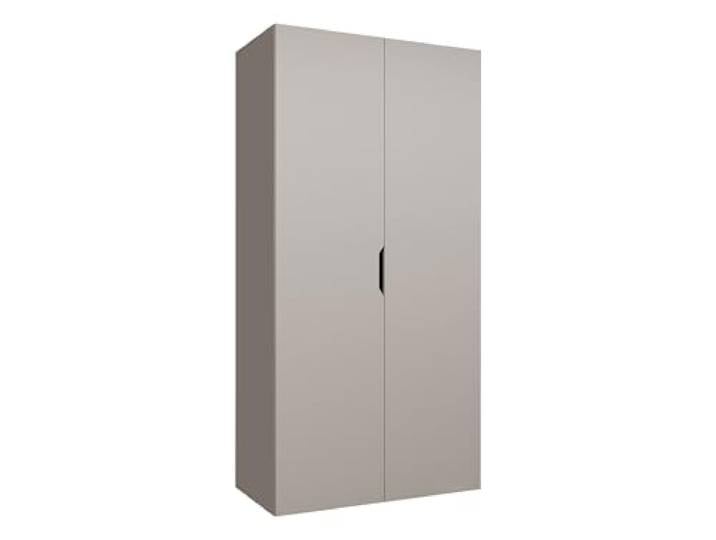 Mirjan24 Kleiderschrank mit Einlegeböden und Kleiderstange Midere 100, Vielseitiger Drehtürenschrank, Elegantes Kleiderschrank 2-türig (Cashmere)