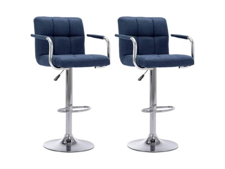 GHVBNMF Barhocker 2er Set Blau Stoff Höheneinstellbar für Küche Bar Komfortable Tresenstühle mit 360-Grad-Drehung und stufenloser Anpassung für gemütliche Abende am Esstisch in der Küche.
