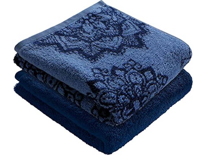 Erwin Müller Duschtuch Bühl 2er-Pack dunkelblau Größe 70x140 cm - besonders flauschig, voluminös, äußerst saugfähig