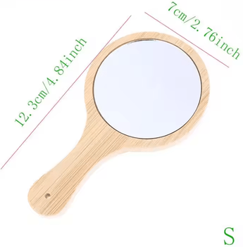 Inspire Curations Natural Bamboo Round Handheld Mirror For Home And Salon s
