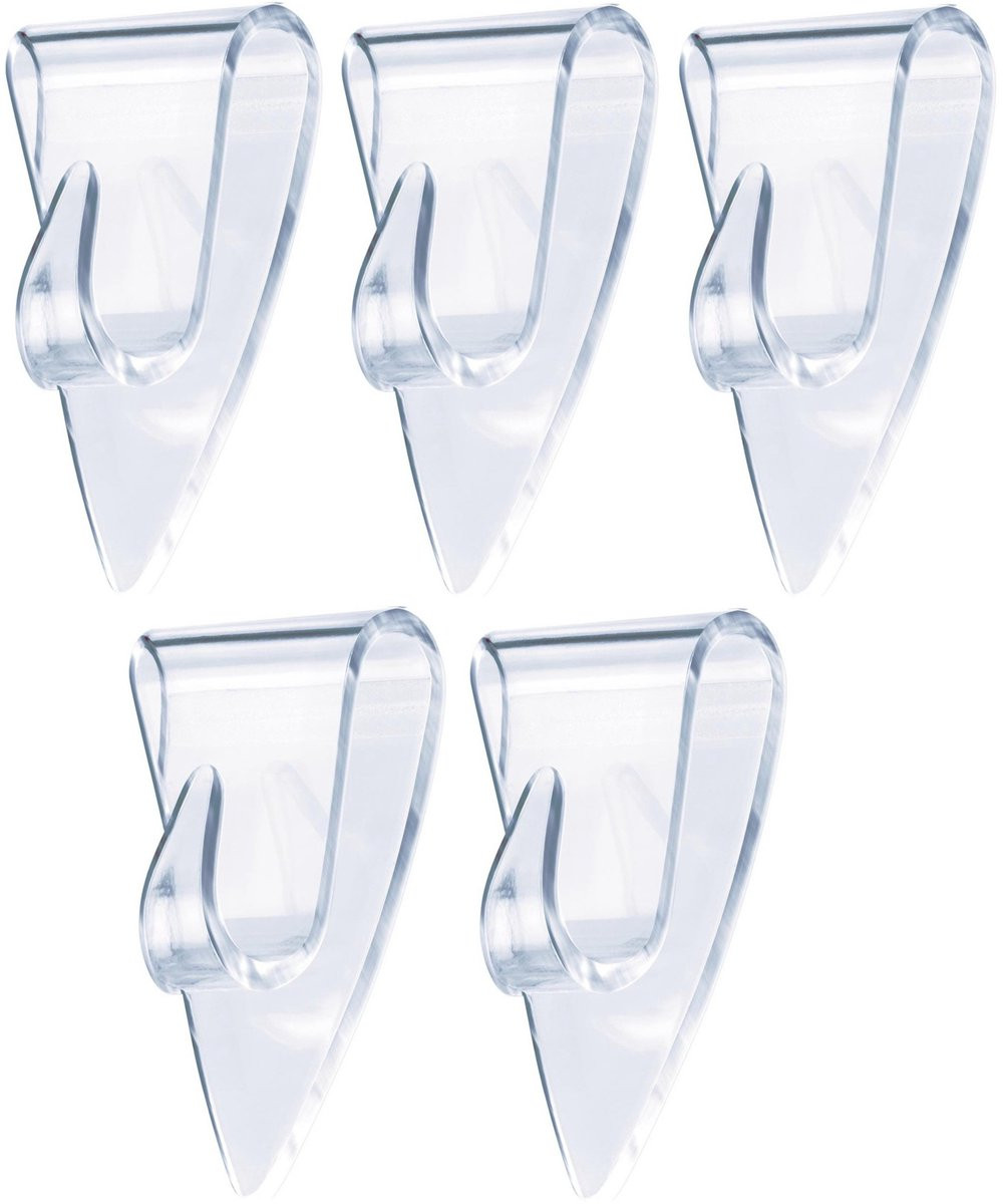 Tesa Powerstrips ophanghaken - 10x - transparant - kunststof - voor tegels en glas
