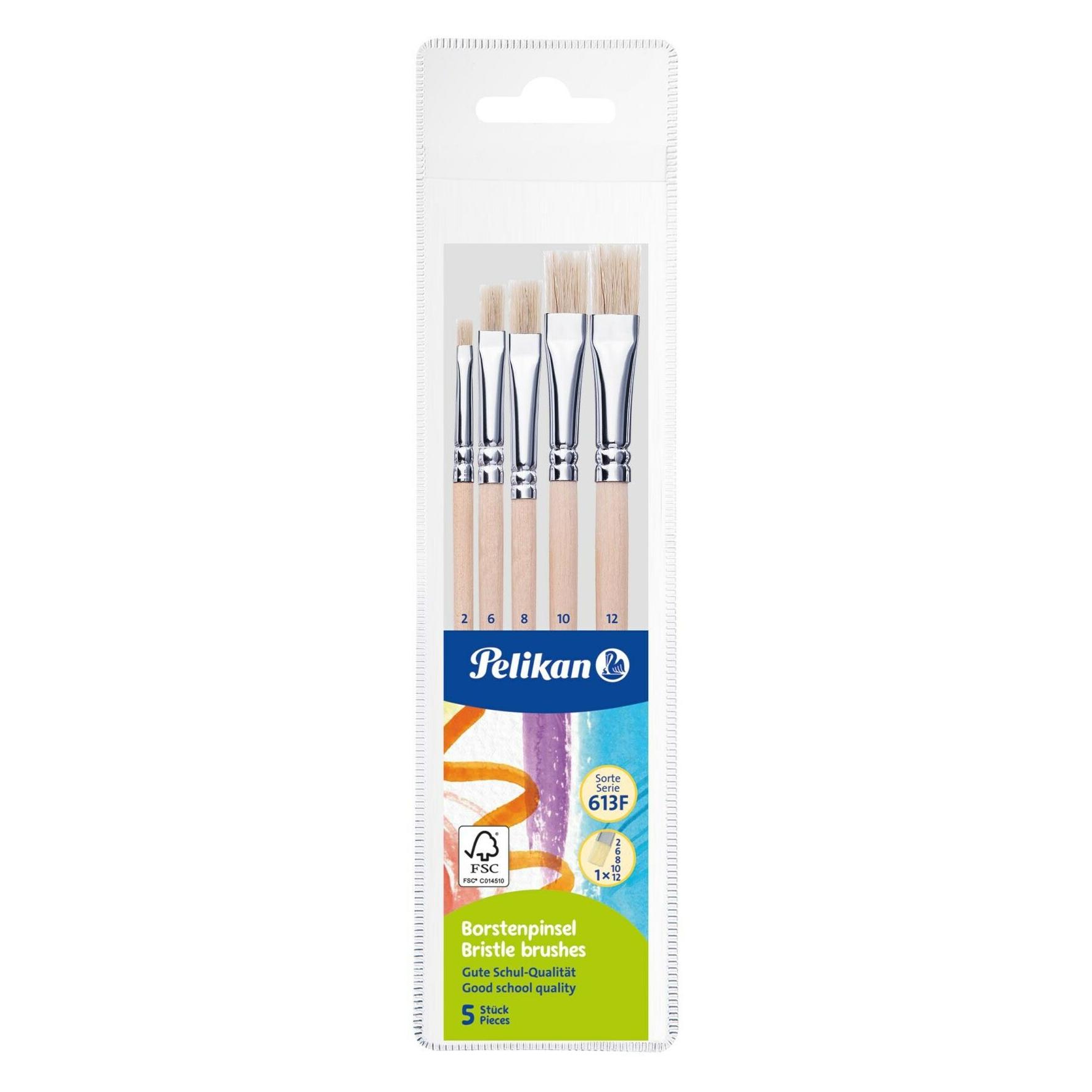 Pelikan Schulmalpinsel Pinsel Starter-Set mit 5 Borstenpinseln (701532)