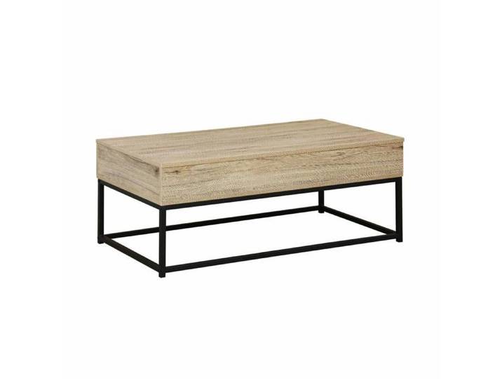 sweeek - Table basse industrielle décor bois plateau relevable LOFT