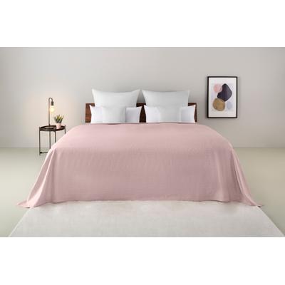 Tagesdecke OTTO HOME "Melli Tagesdecke, Überwurf im Landhausstil", rosa (altrosa, meliert), B:280cm L:210cm, Baumwolle, Tagesdecken, leichter Bettüberwurf ohne Füllung, auch als Tischdecke verwendbar