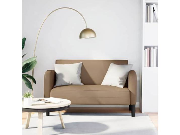 ZQQLVOO Zweisitzer-Sofa Kunstleder Braun 110 cm Federkern, Schaumstoffpolster, Sperrholzrahmen, Pflegeleicht, Modernes Design