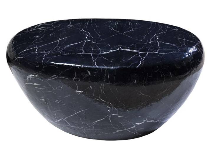 Table basse GALEA noire effet marbre – Aluminium design contemporain
