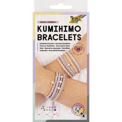 Kumihimo Bracelets PASTELL RAINBOW, 16-teilig
