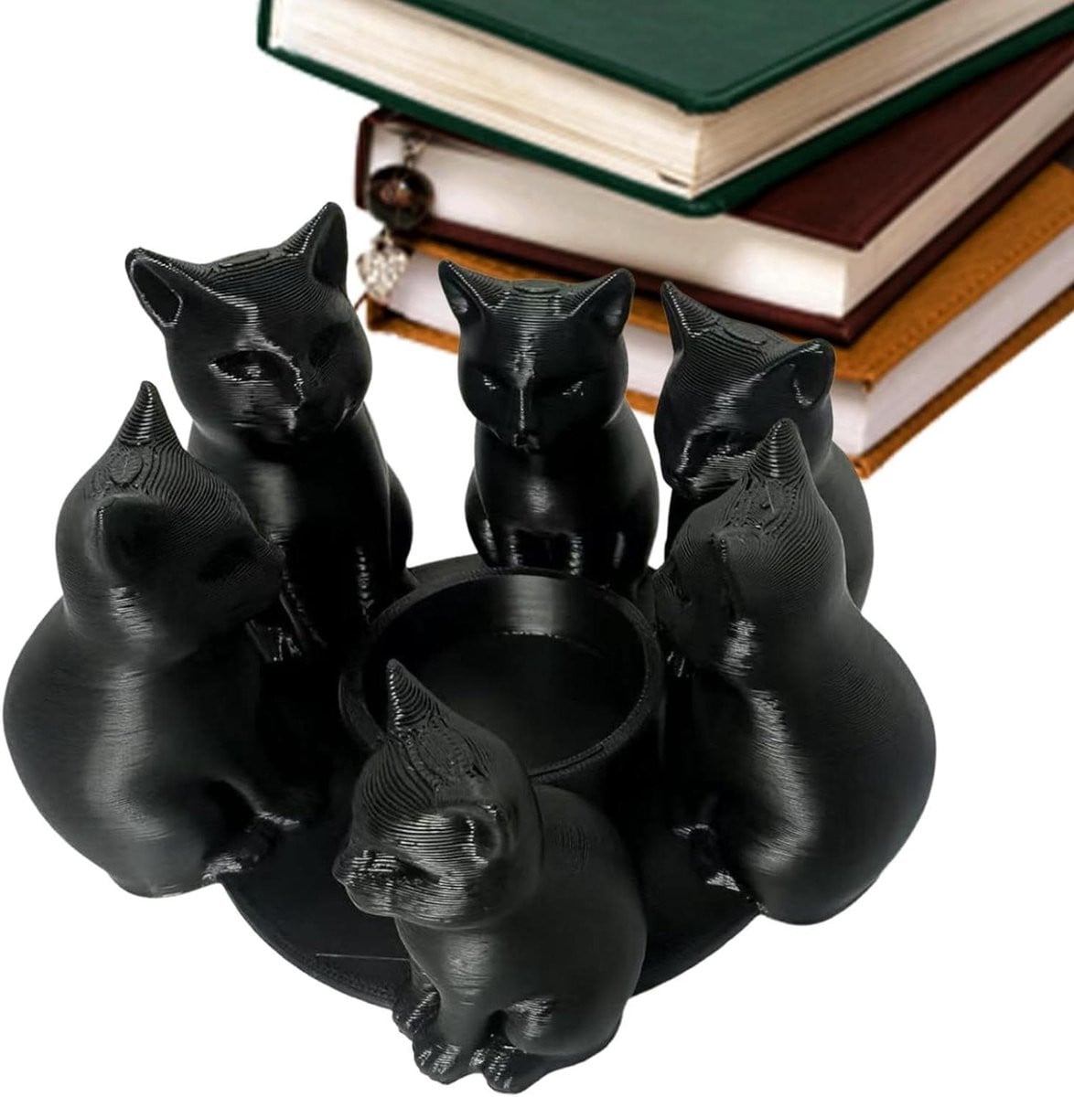 Decoratieve zwarte kat kandelaar voor theelichtjes