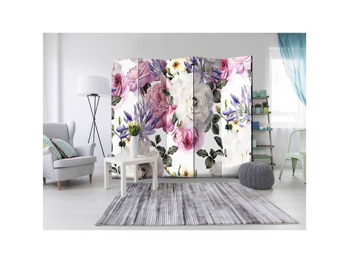 Paravent Floral Glade Polaire Multicolore 225 x 172 x 3cm 5 éléments