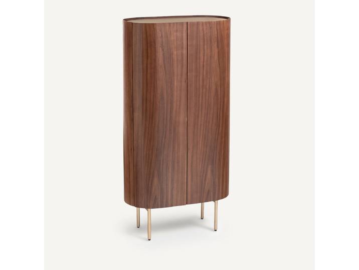 AM.PM Armoire noyer, plaqué et cuir, ASLEN Marron Noyer