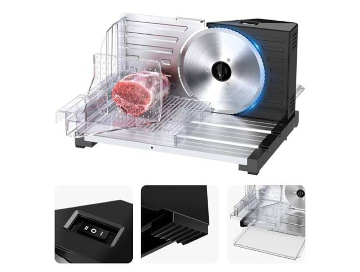 VERTENZ Snip 40 Multifunktionale Schneidemaschine Allesschneider Brotschneider Verstellbare Schnittstärke 0-18 mm Edelstahlmesser 160 W Küche Haushalt Gastronomie brotschneidemaschine