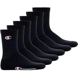 CHAMPION Champion Unisex Socken, 6 Paar - Crew Socken Basic, Größe EU 35-38 in Schwarz Schwarz