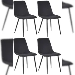 CLP 4er Set Esszimmerstühle Telde Stoff schwarz