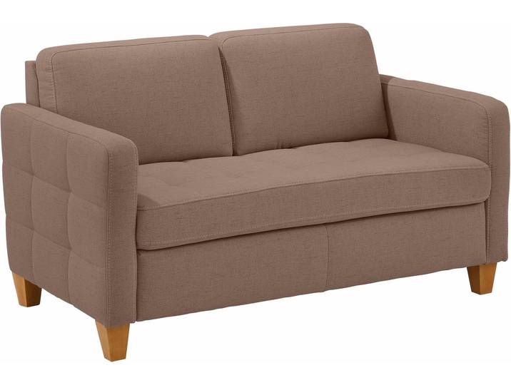 2-Sitzer Sofa, 133x78 cm, Luxus-Microfaser, Dunkelbeige, Klassisch & Modern, Home-affaire
