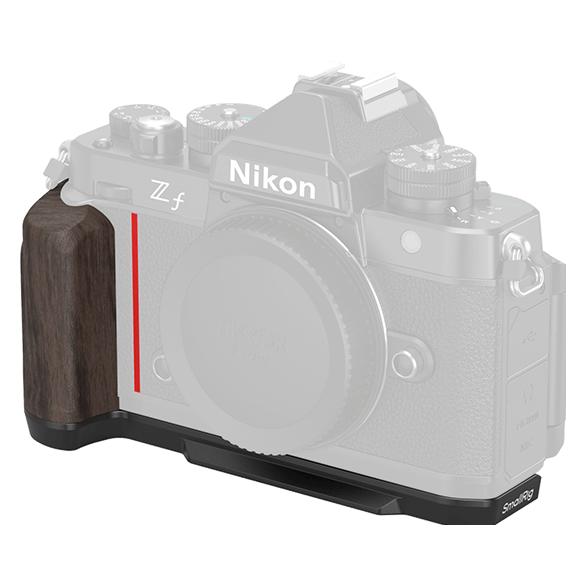 SmallRig L-Shape Mount Plate with Wooden Handle for Nikon Z f (Diverses Video Zubehör, Griff) (4801)