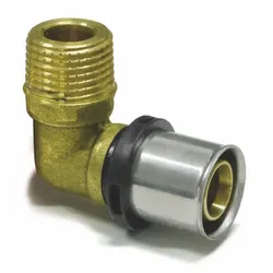 Sanpro Pressfitting 90° Winkel - Bogen + Außengewinde, Größe 26x3 - Gewinde 1"