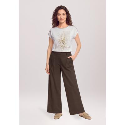 Kurzarmshirt CARTOON "Damen mit Placement", Damen, Gr. 34, beige (patch cream, khaki), Obermaterial: 100% Baumwolle, loose fit normal, Rundhals, Shirts