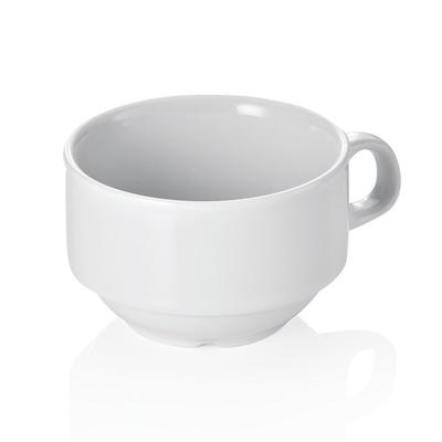 48x Tasse Obertasse 180 ml, Hamburg System, weiß, Porzellan, Kaffeetasse