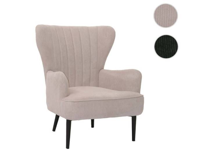 Fauteuil lounge MCW-K37 Cord (290g/m²) Oeko-Tex beige