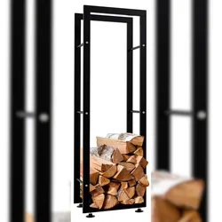 CLP Kaminholzständer Keri V2 schwarz/25x40x125 cm