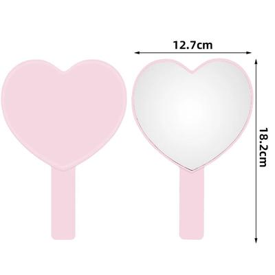 Heart Shaped Artist Hand Mirror pink