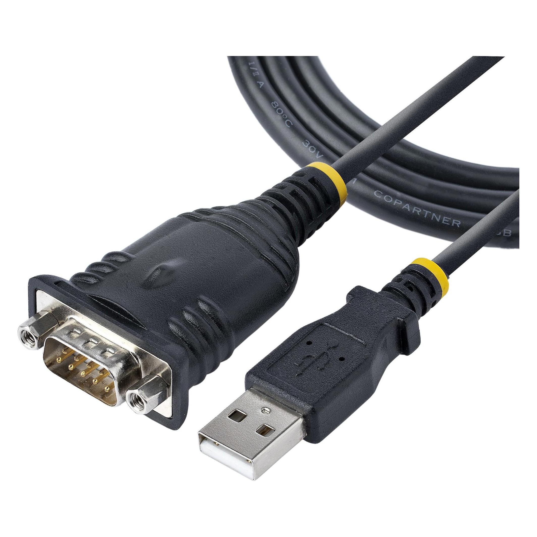 StarTech com Adaptateur USB vers Série de 1m - Convertisseur DB9 Mâle vers USB - Adaptateur USB RS23 (0.91 m) (1P3FP-USB-SERIAL)