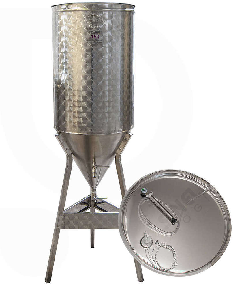Polsinelli Cuve pour vin tronconique 60° 150 L avec chapeau flottant