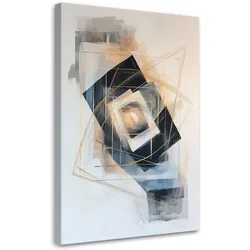 LEINWANDBILD Abstraktion Formen Geometrie Beige 60x90cm