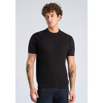 Kurzarmshirt LINDBERGH "T-Shirt (Kurzarm) Relaxed Fit", Herren, Gr. L, schwarz, Obermaterial: 100% Baumwolle, lässig geschnitten, Rundhals, Shirts