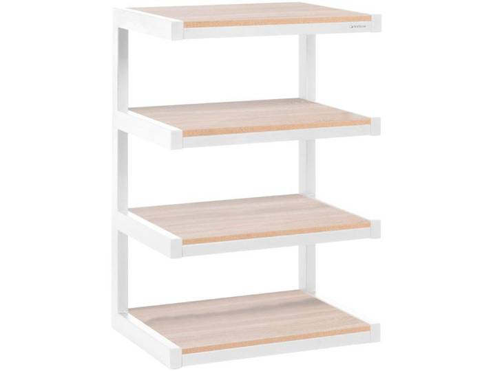 Meuble Audio/Video - NorStone - Esse Hi-Fi - Blanc et Chêne - 4 Étagères - Design Épuré