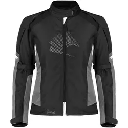 Germot Tara Damen Motorradjacke - schwarz-hellgrau-weiss - 46D