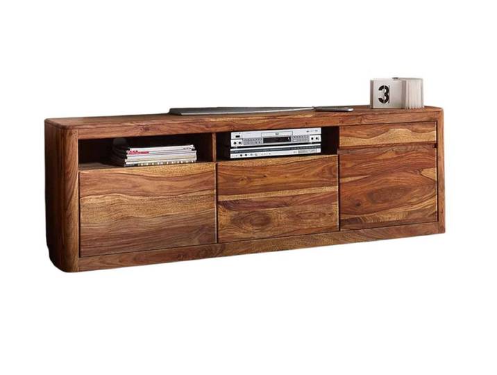 TV Board eine Türe 2 Schubkästen 180x60cm 'Indian Sunset' Sheesham massiv gebeizt