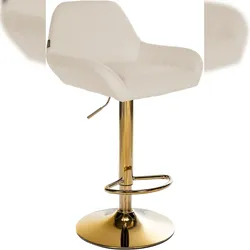 Proregal CHEFGASTRO Barhocker CARTAGENA Gold Stoff HxBxT 89x51x52cm Stoff Creme Barstuhl