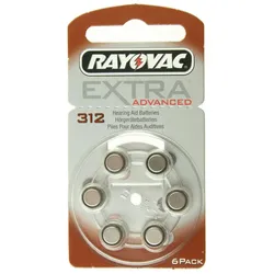 Hörgerät-Batterie R312AE Rayovac EXTRA ADVANCED, 6 Stück, R312, PR41, 312HPX, AC312, PR-312PA