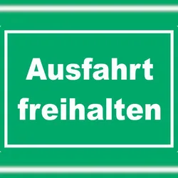 HB-Druck Ausfahrt freihalten Aufkleber grün-weiß A0 (841x1189mm)