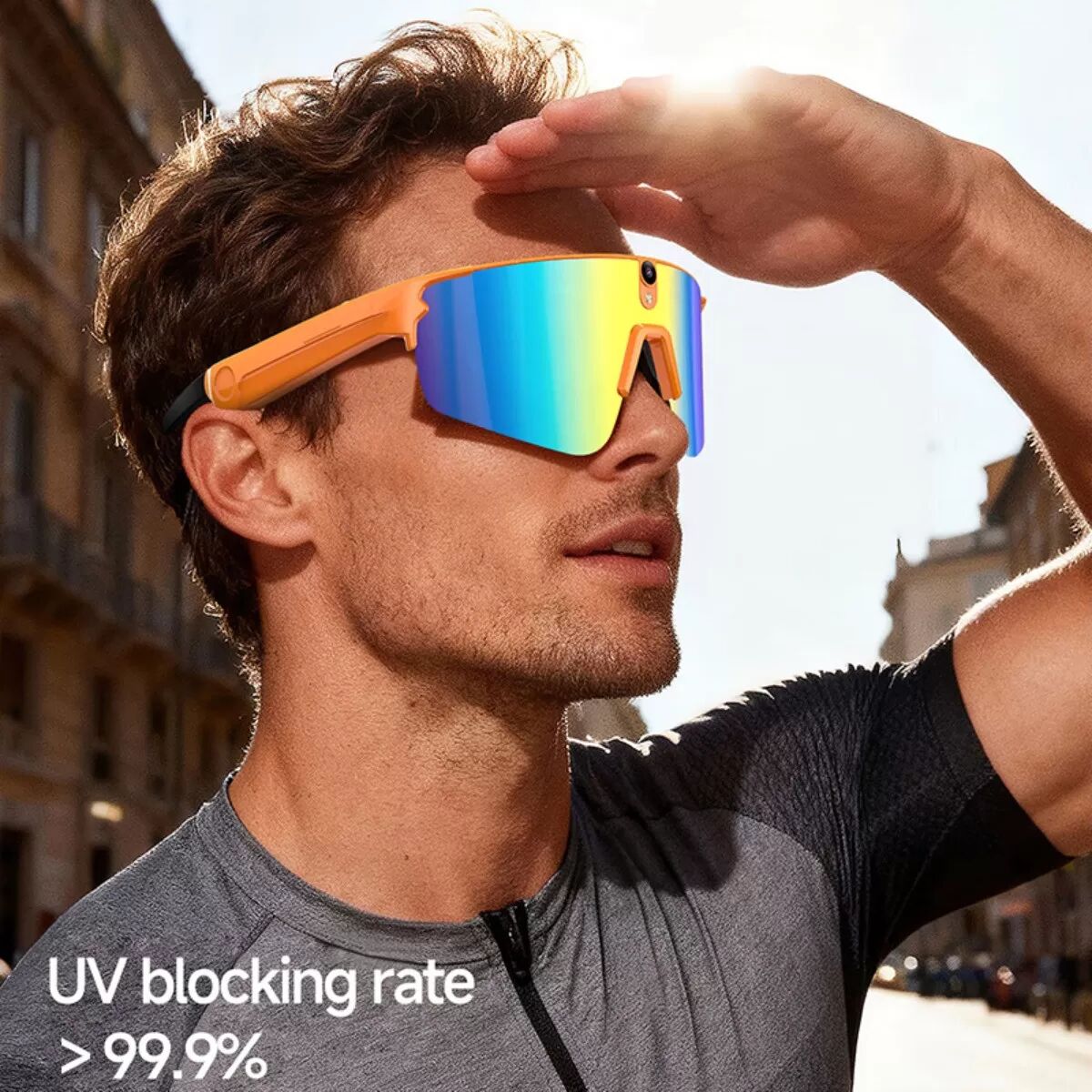 INF KI-Smart-Sonnenbrille mit 8MP-Kamera, EIS-Gyroskop-Stabilisierung, Dual-Mic-Rauschunterdrückung, WLAN & Bluetooth,
